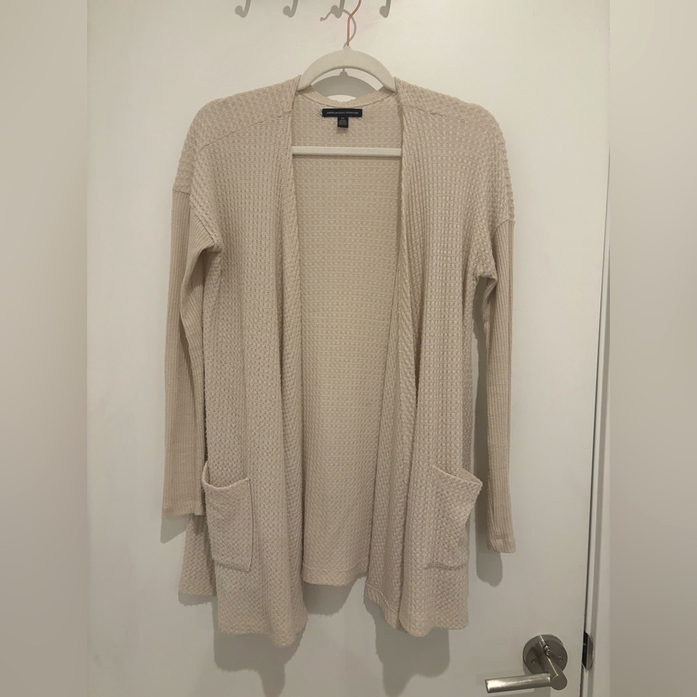 Waffle Knit Cardigan Sweater (American Eagle) Size S